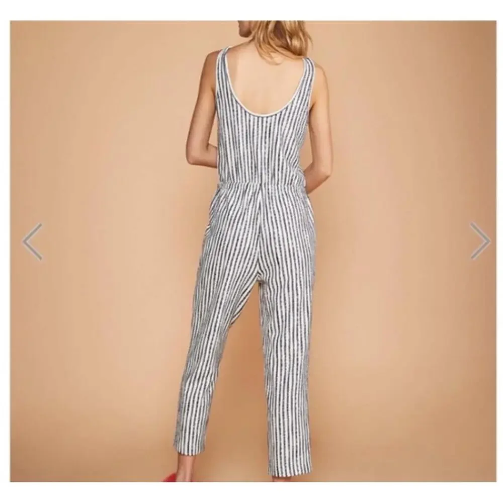 Loft‎ Lou & Grey Jumpsuit XXS Blue White Stripped Sleeveless